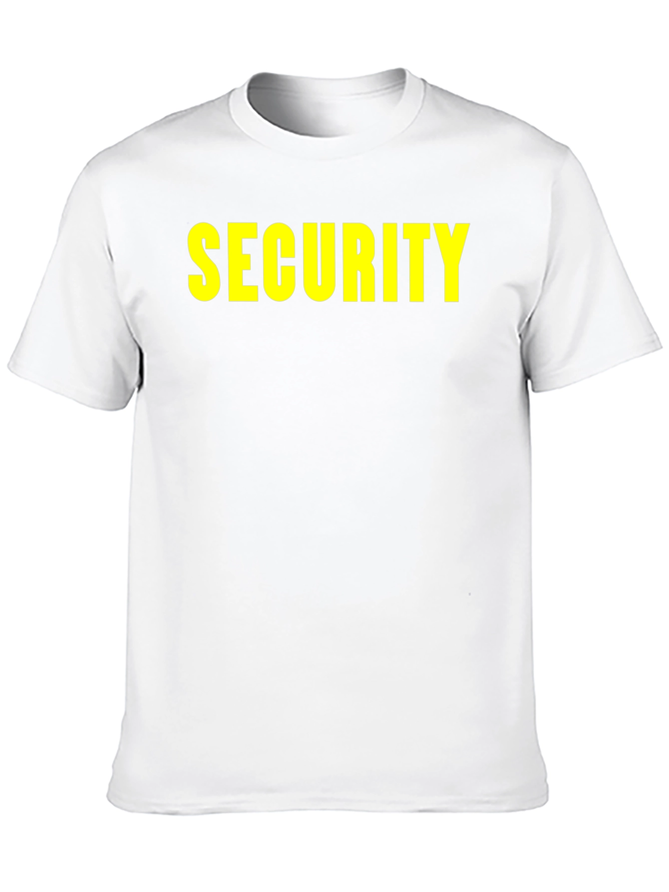 Security Black T-Shirt with Yellow Print