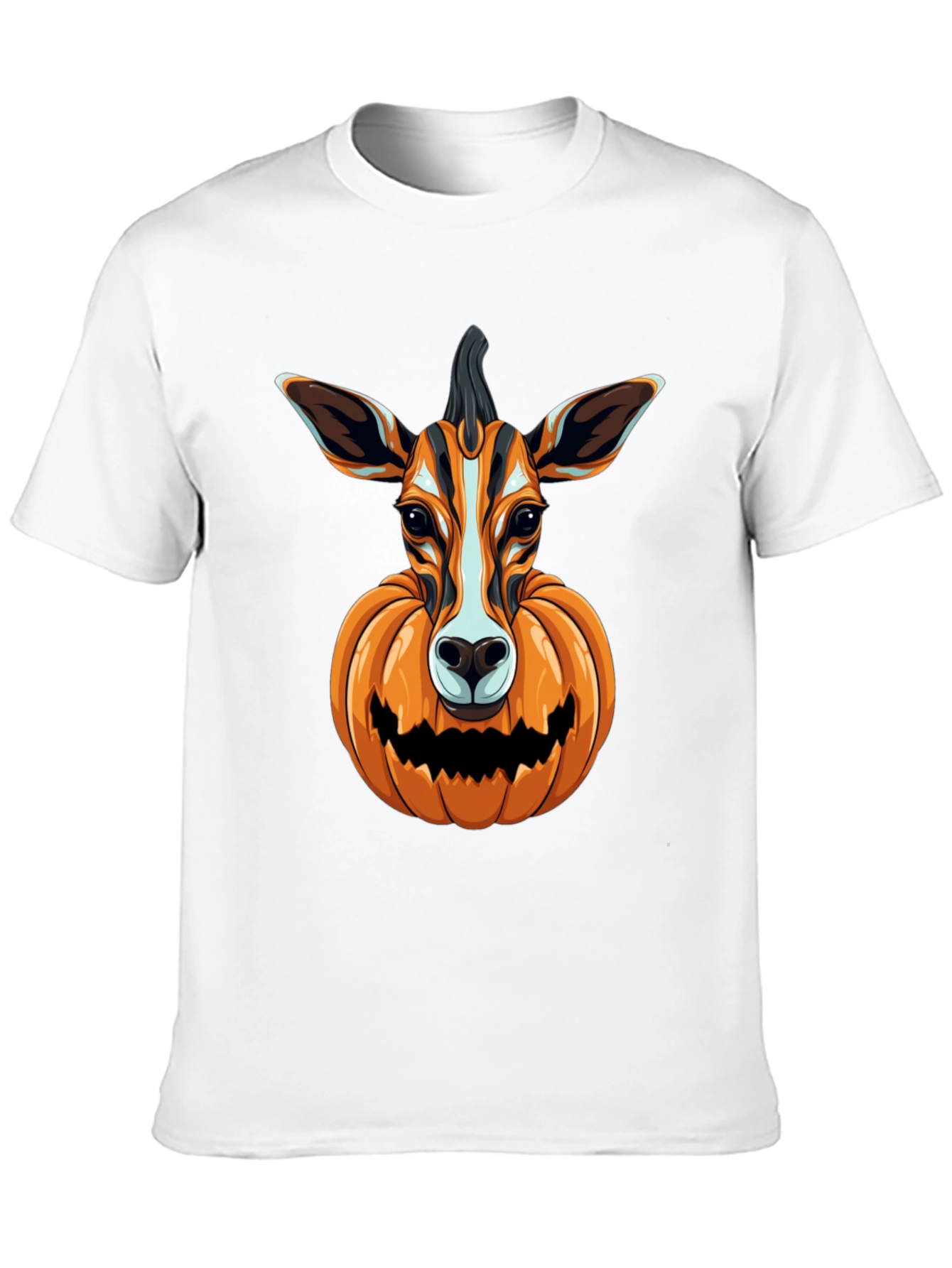 Halloween Deer Pumpkin Head T-Shirt