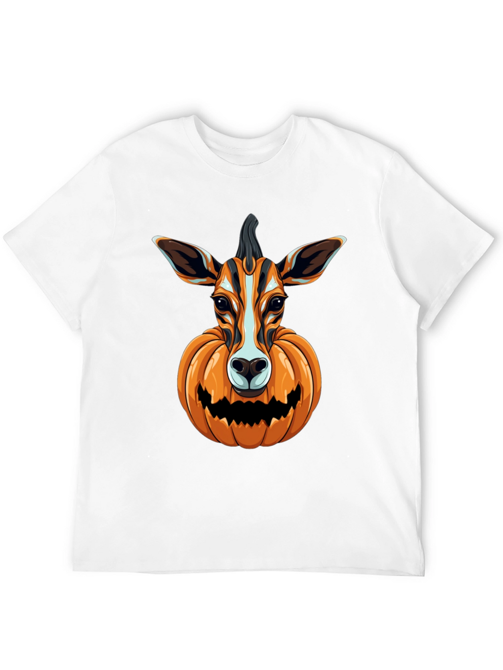 Halloween Deer Pumpkin Head T-Shirt