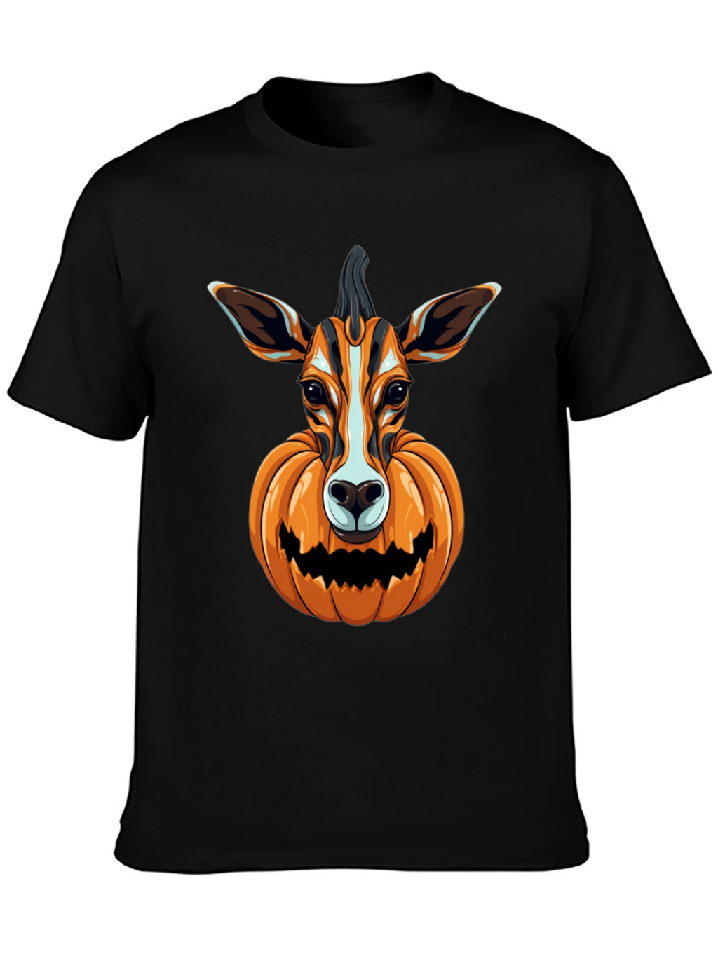 Halloween Deer Pumpkin Head T-Shirt