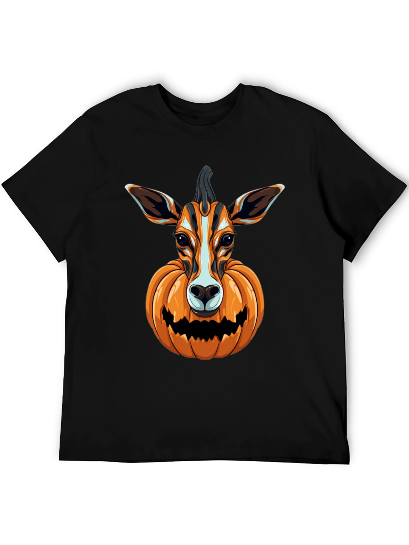 Halloween Deer Pumpkin Head T-Shirt