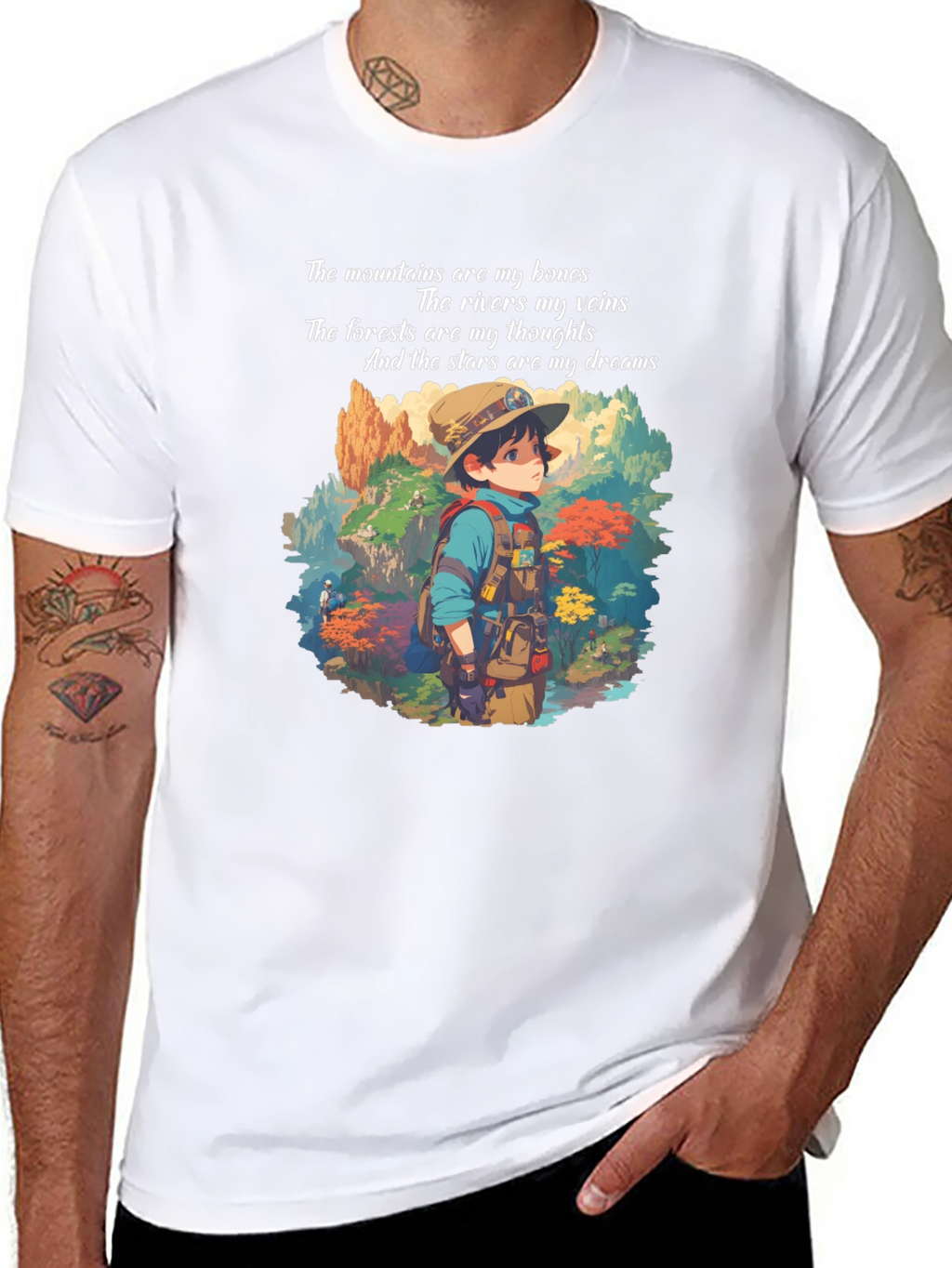 Nature Lover T-Shirt: Mountains Rivers Forest Stars