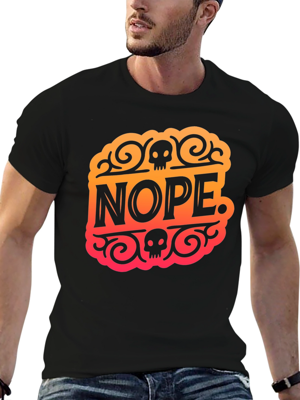 Nope Skull Graphic Tee - Edgy Humor T-Shirt