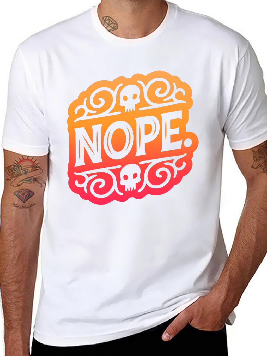 Nope Skull Graphic Tee - Edgy Humor T-Shirt