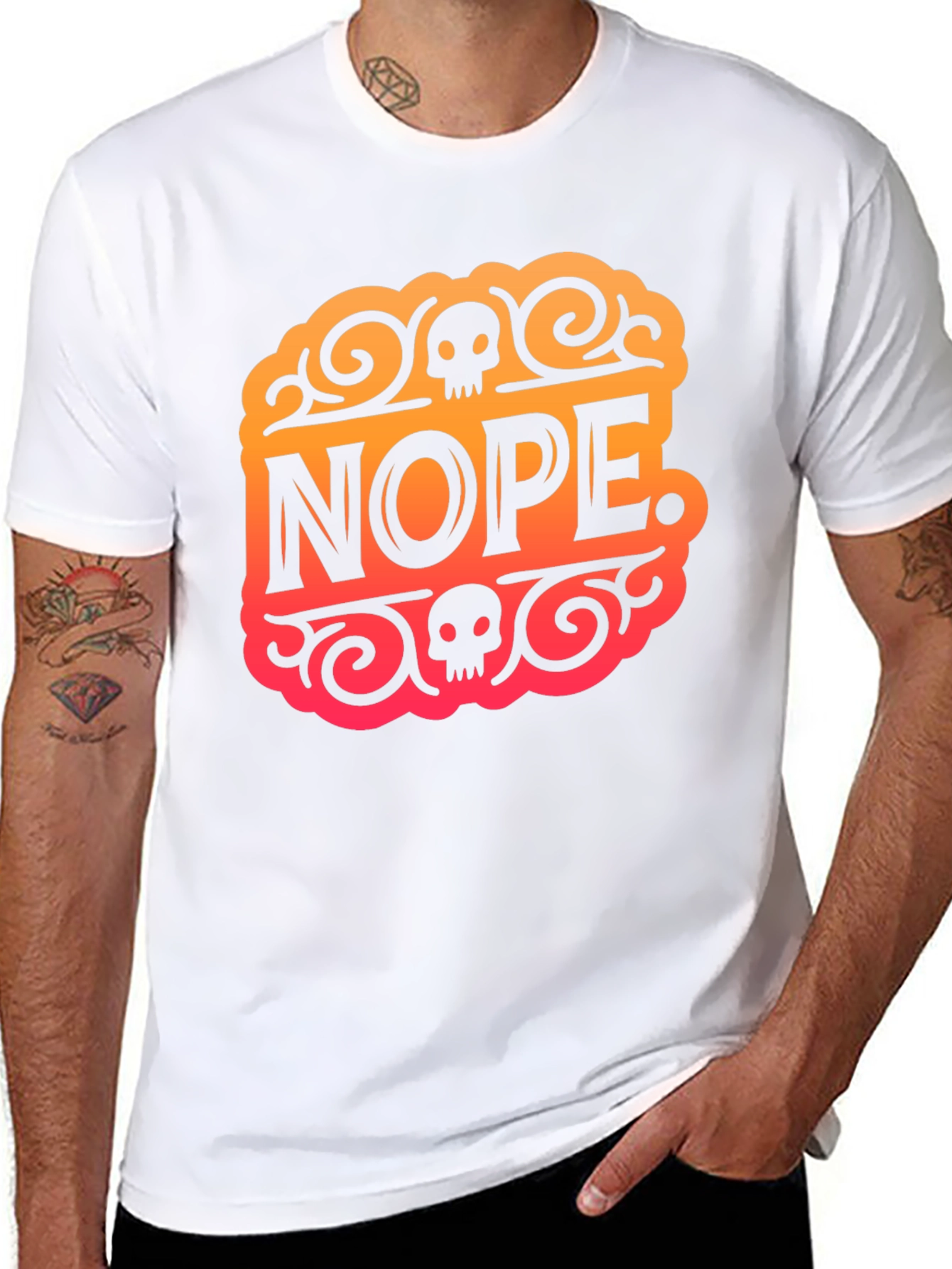Nope Skull Graphic Tee - Edgy Humor T-Shirt