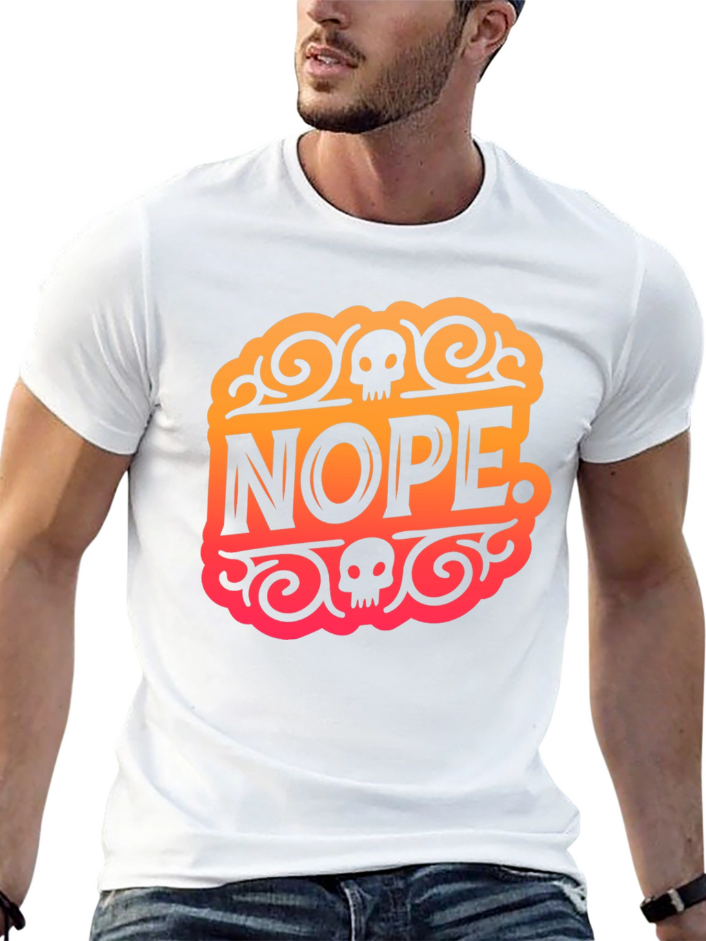 Nope Skull Graphic Tee - Edgy Humor T-Shirt