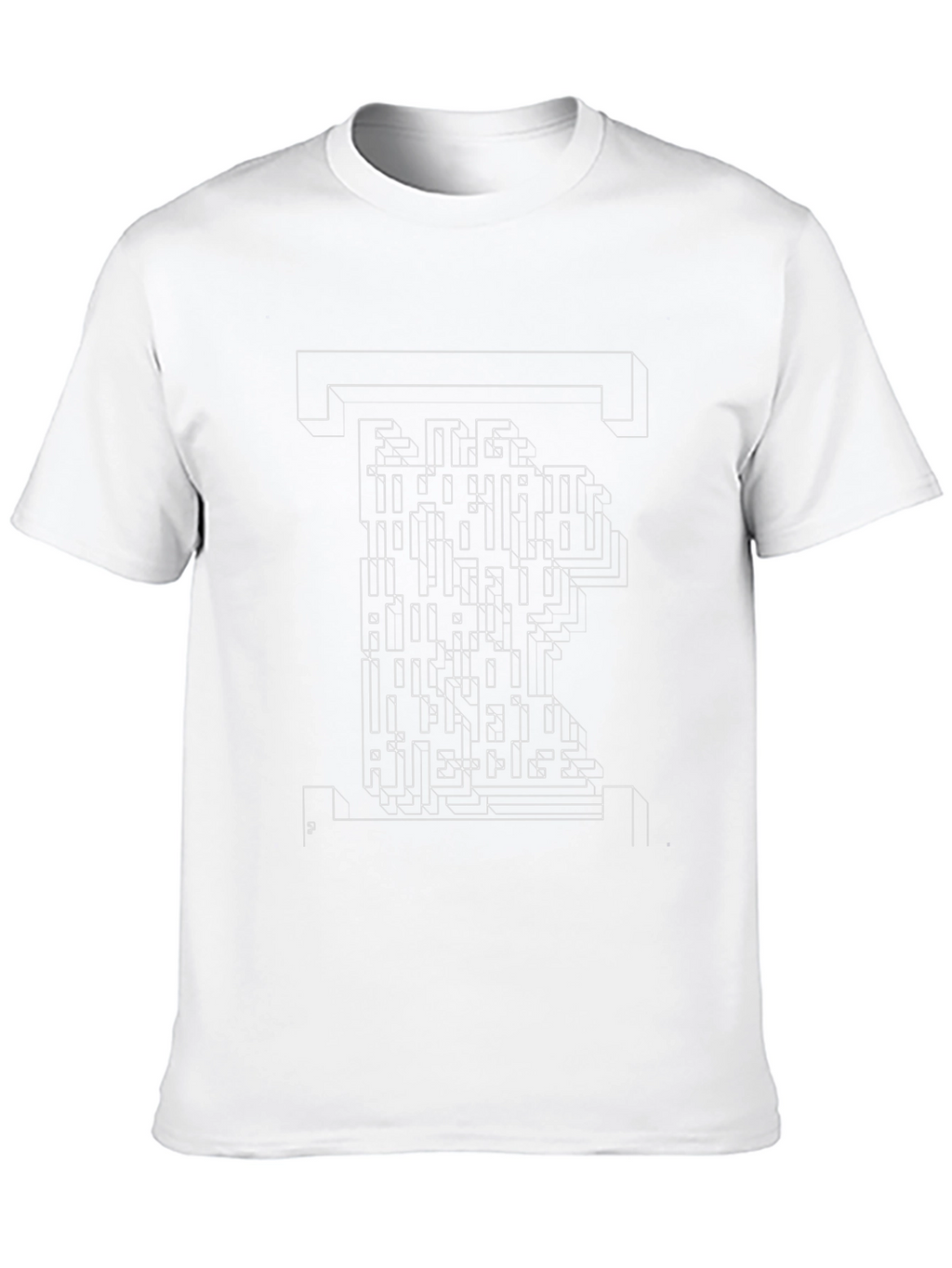 Abstract Maze Graphic T-Shirt - Black