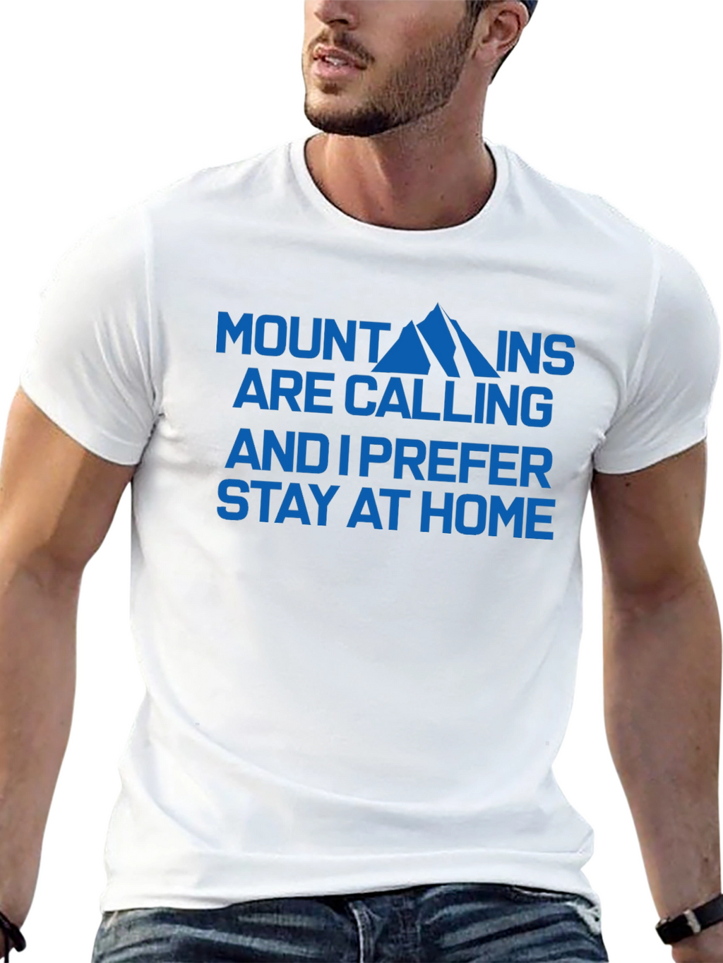 Mountains Calling I Prefer Stay At Home Tee