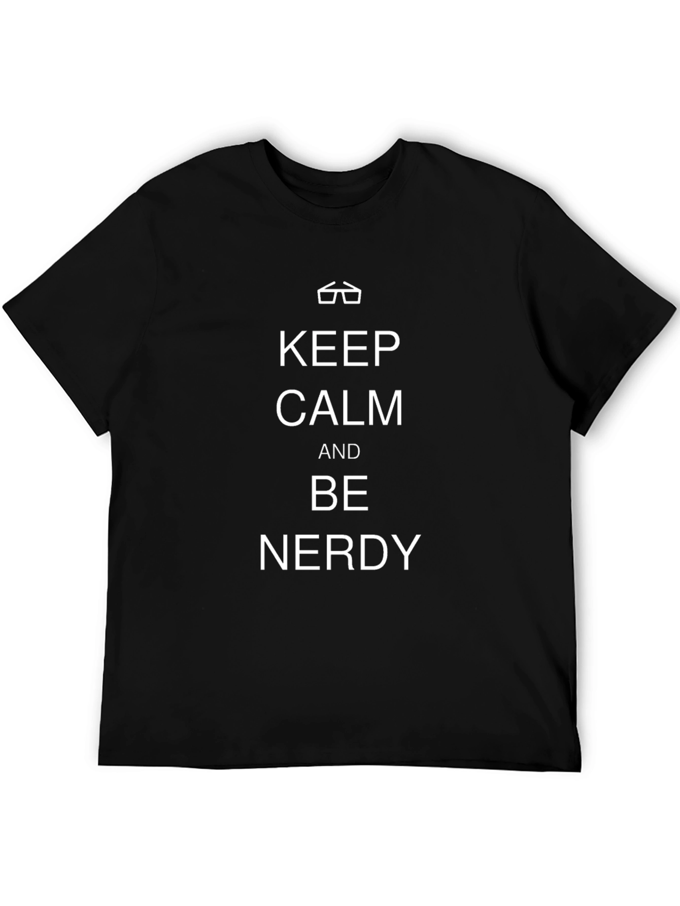 Keep Calm and Be Nerdy Black T-Shirt