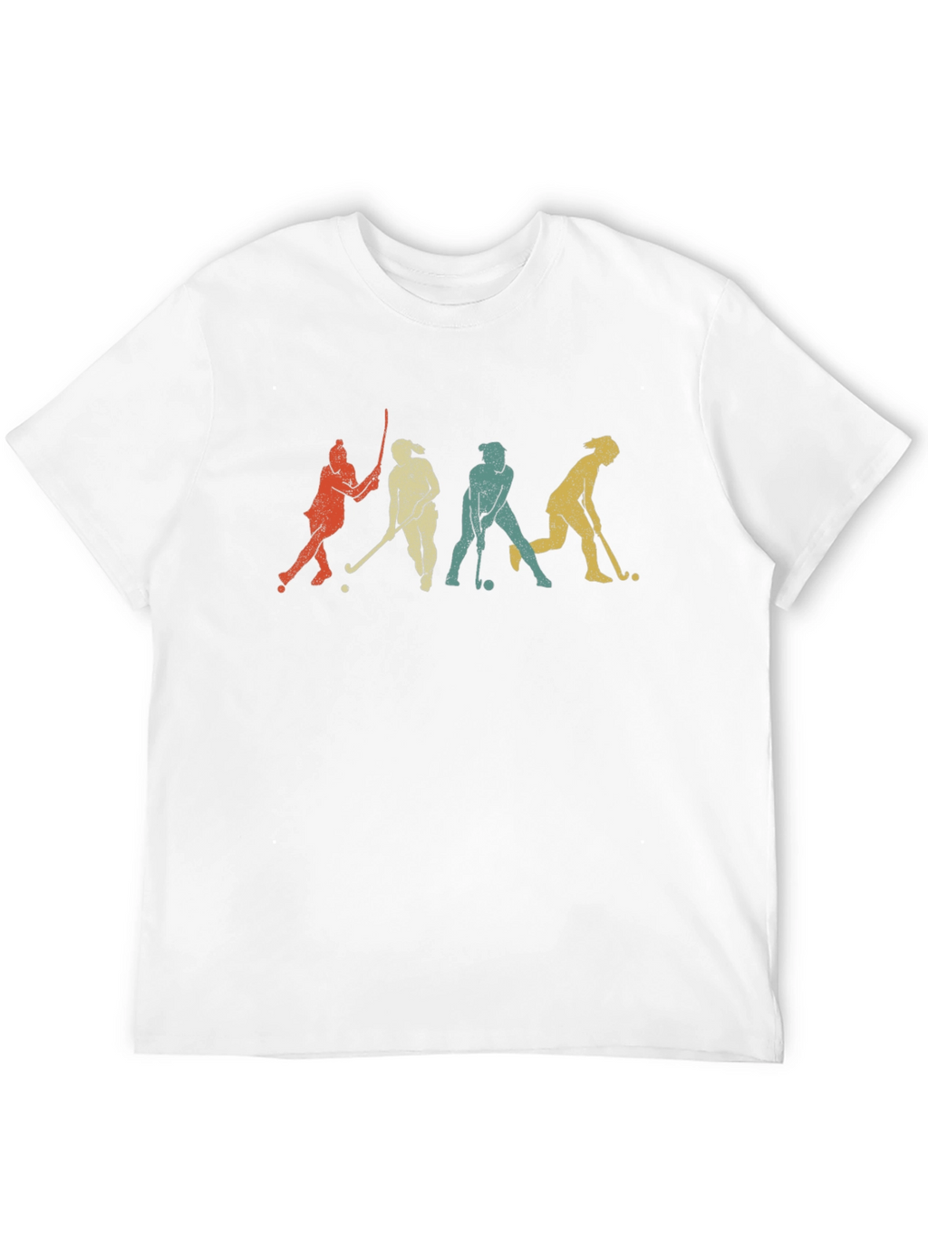 Retro Field Hockey Player Silhouette Graphic T-Shirt