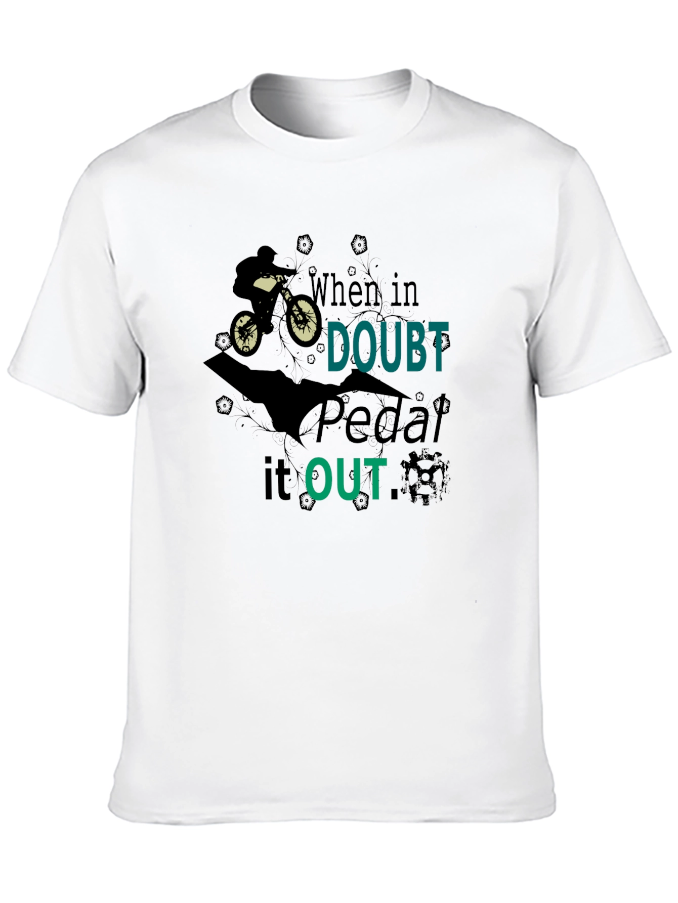 When In Doubt Pedal It Out Black Graphic T-Shirt