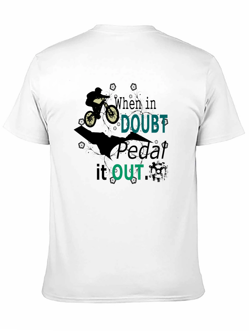 When In Doubt Pedal It Out Black Graphic T-Shirt