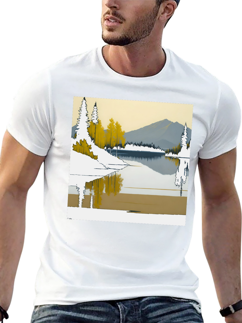 Scenic Lake & Mountain Graphic Tee