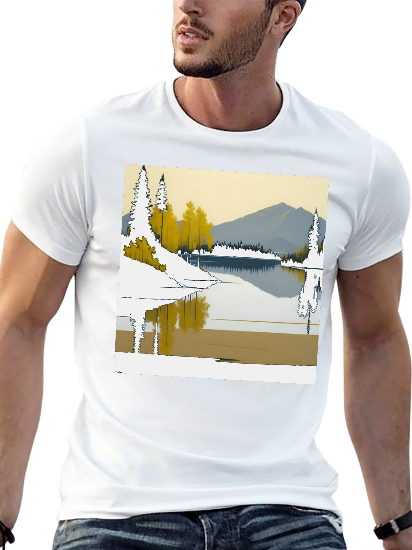 Scenic Lake & Mountain Graphic Tee