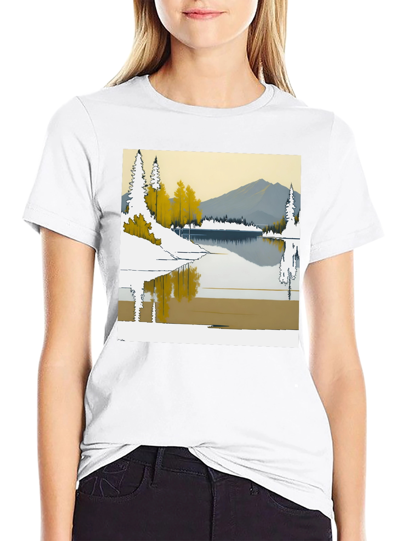 Scenic Lake & Mountain Graphic Tee