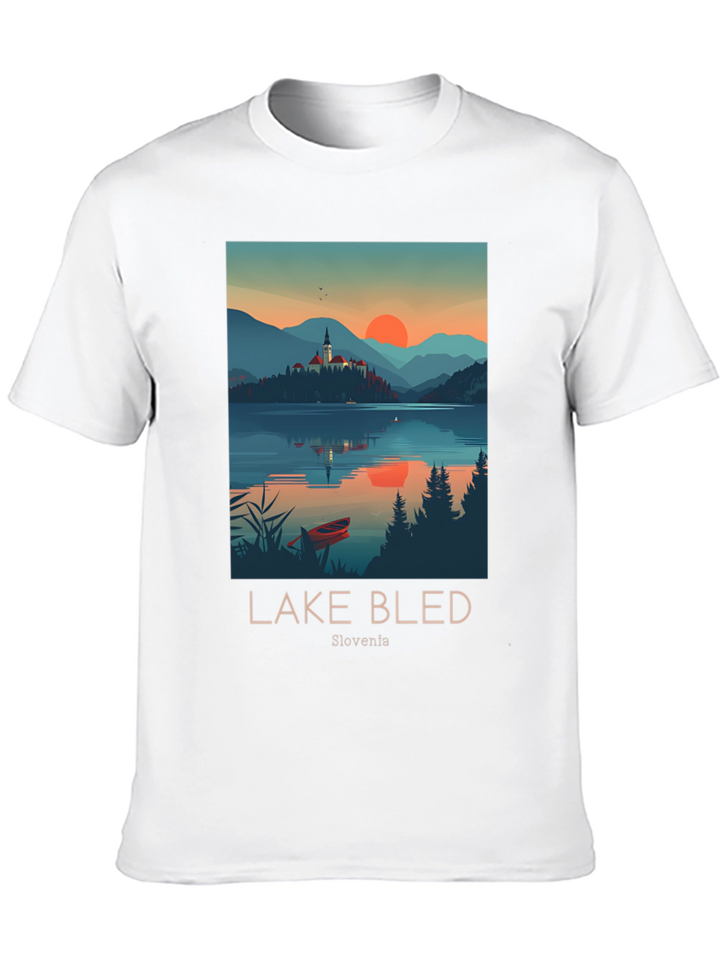 Lake Bled Slovenia Black Graphic T-Shirt