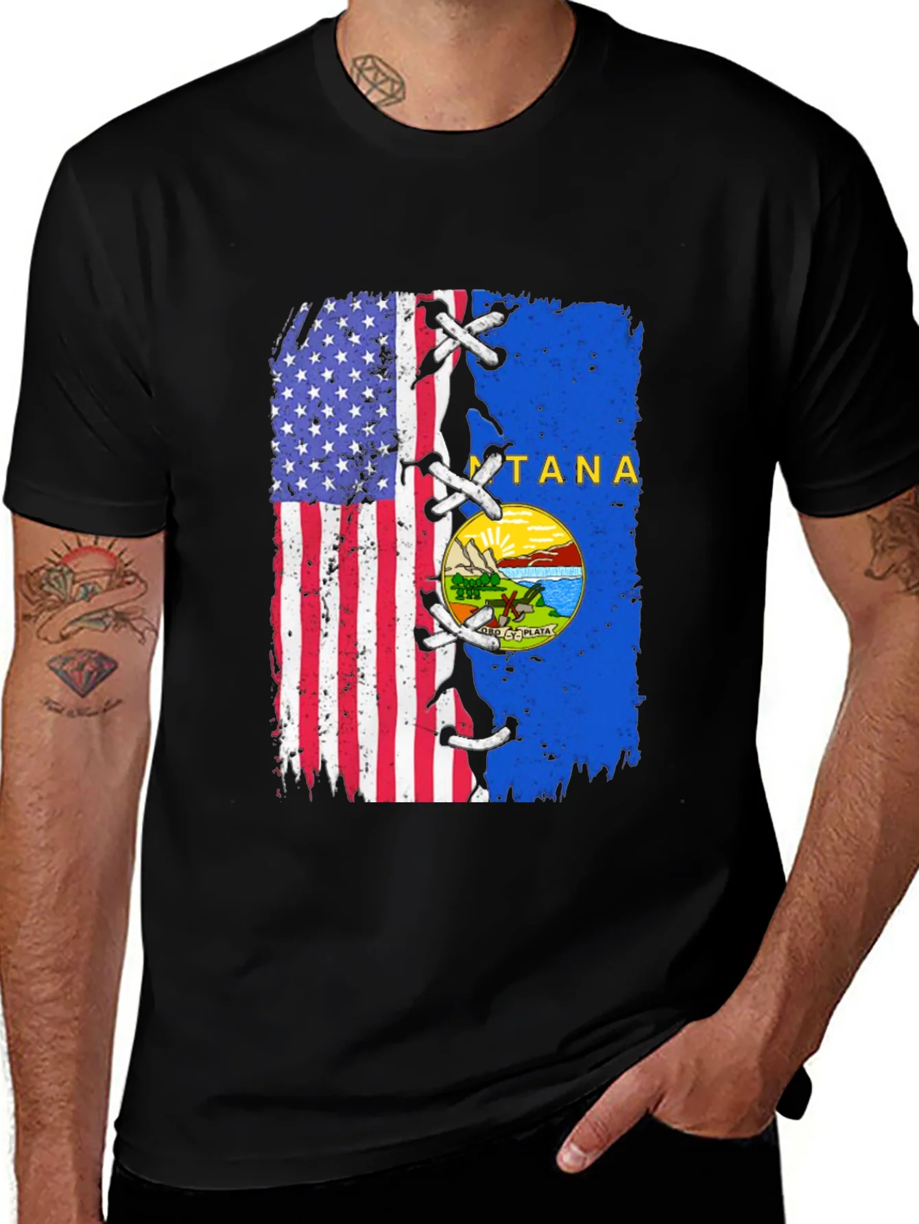 USA Montana Flag T-Shirt