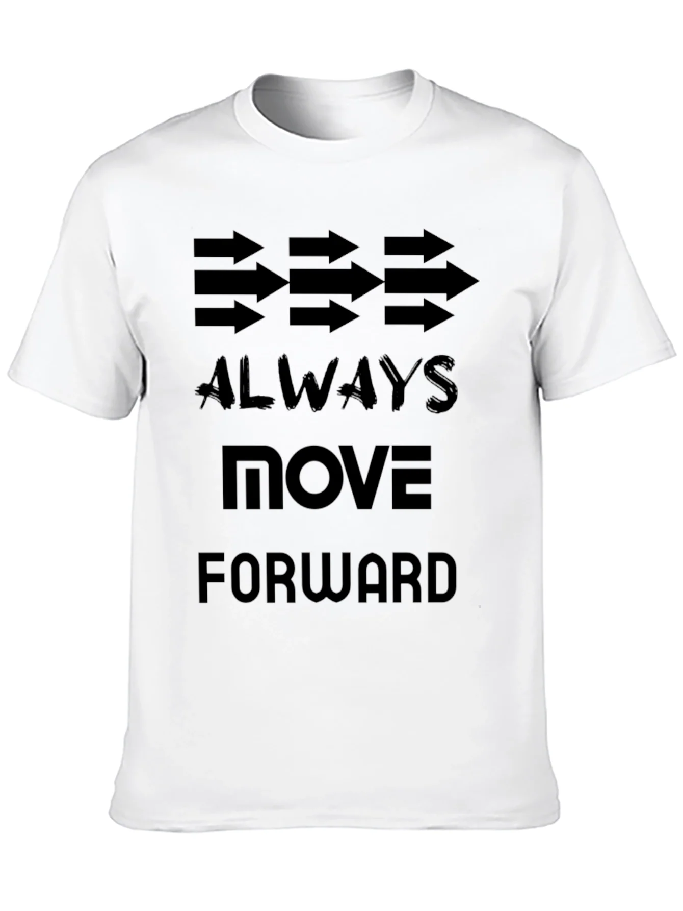 Always Move Forward Graphic T-Shirt - Motivational Black Tee