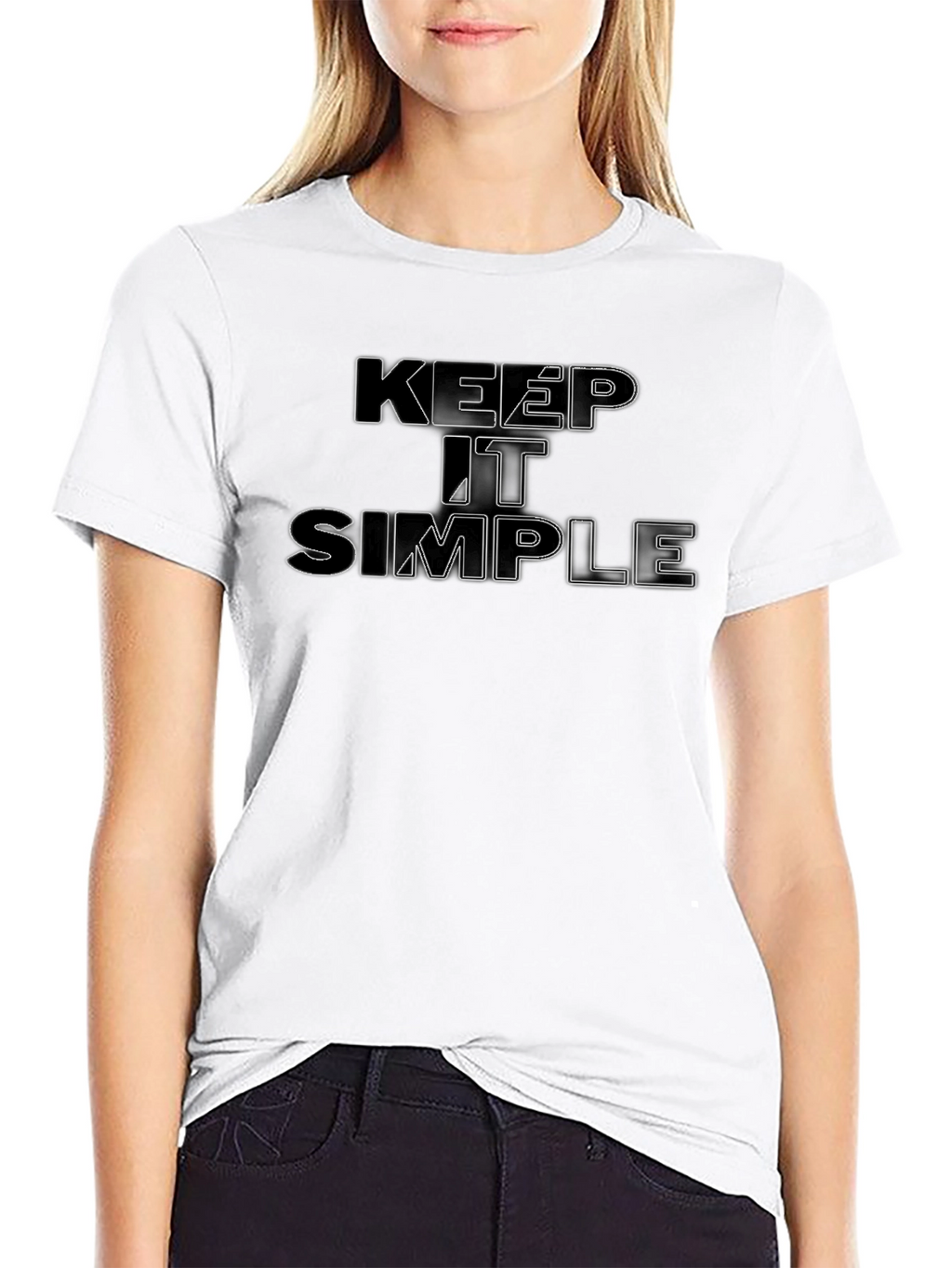Keep It Simple Graphic Tee - Black Cotton Blend
