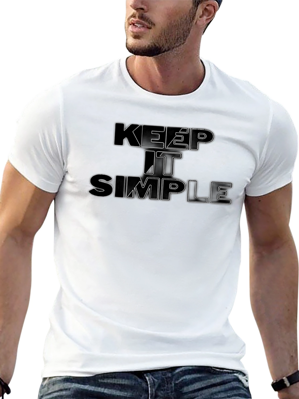 Keep It Simple Graphic Tee - Black Cotton Blend