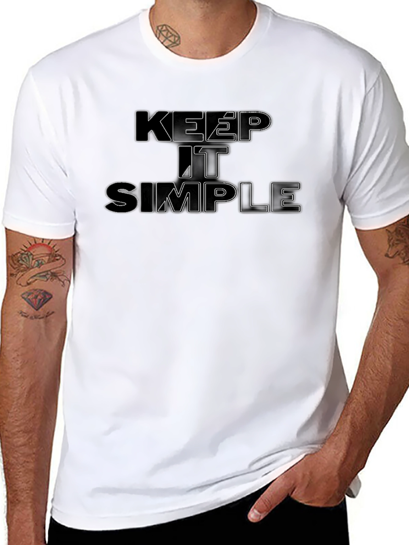 Keep It Simple Graphic Tee - Black Cotton Blend