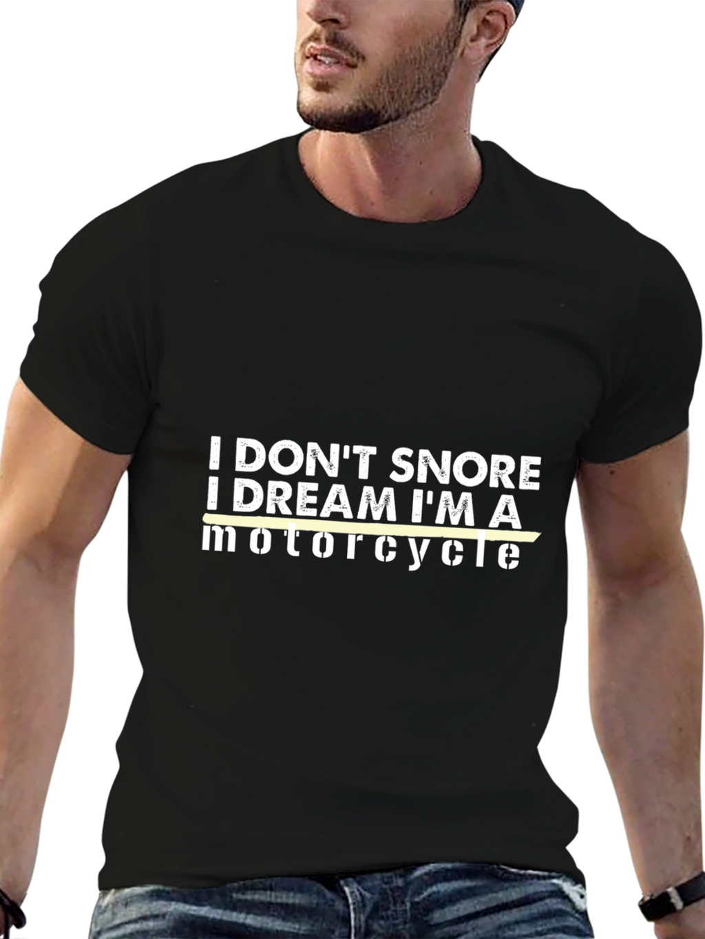 Funny Motorcycle Dream T-Shirt - Black