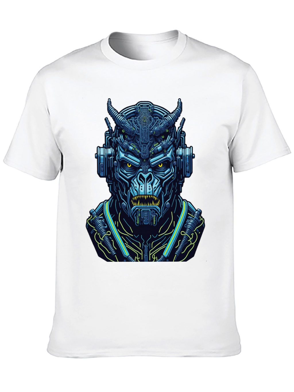 Cyberpunk Demon T-Shirt: Futuristic Fiend Design