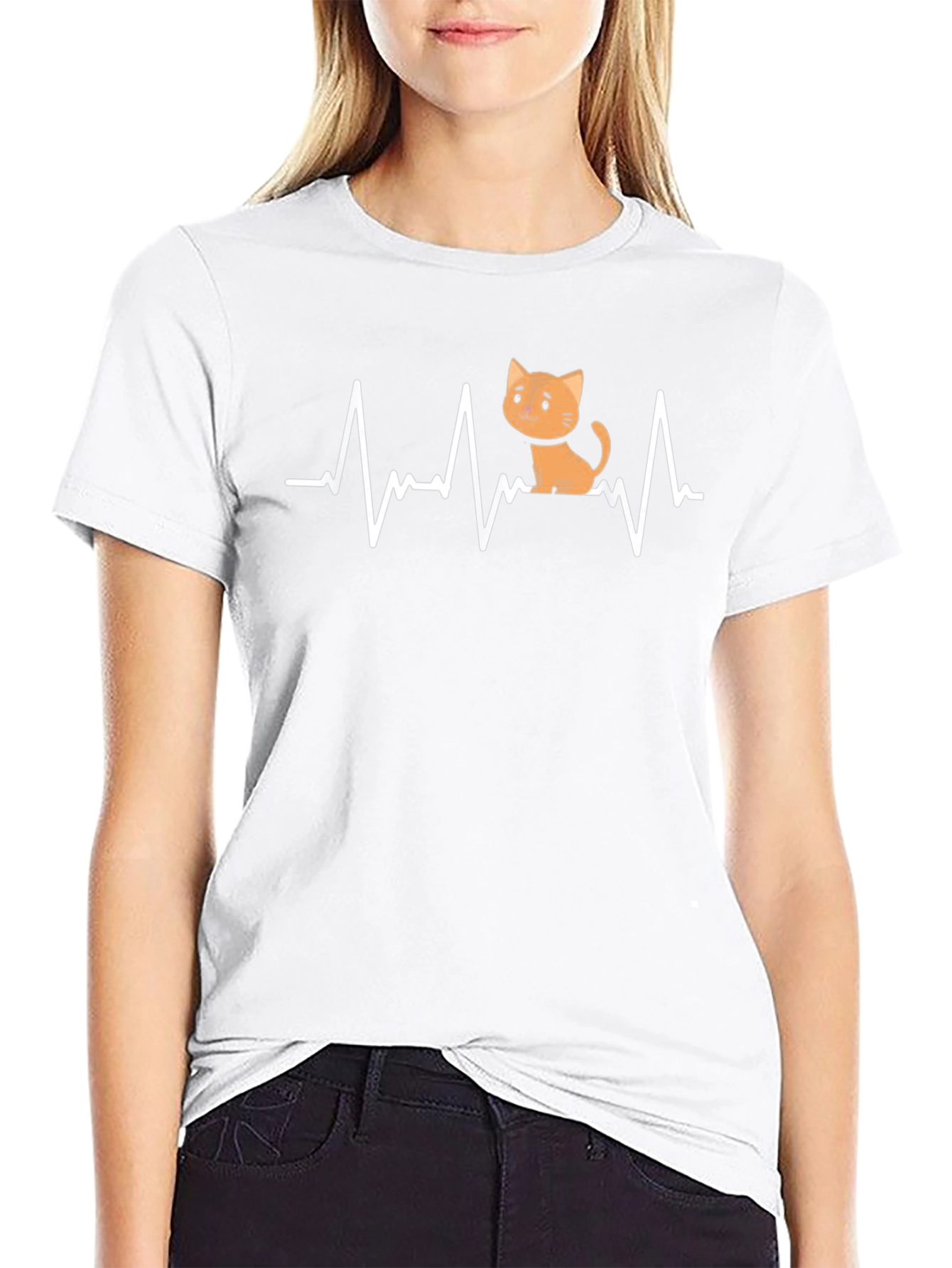 Cat Heartbeat Graphic Tee - Unisex Comfort