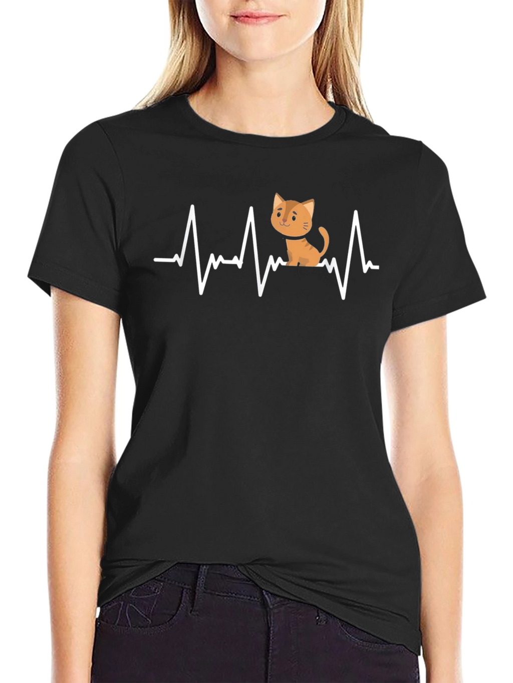 Cat Heartbeat Graphic Tee - Unisex Comfort