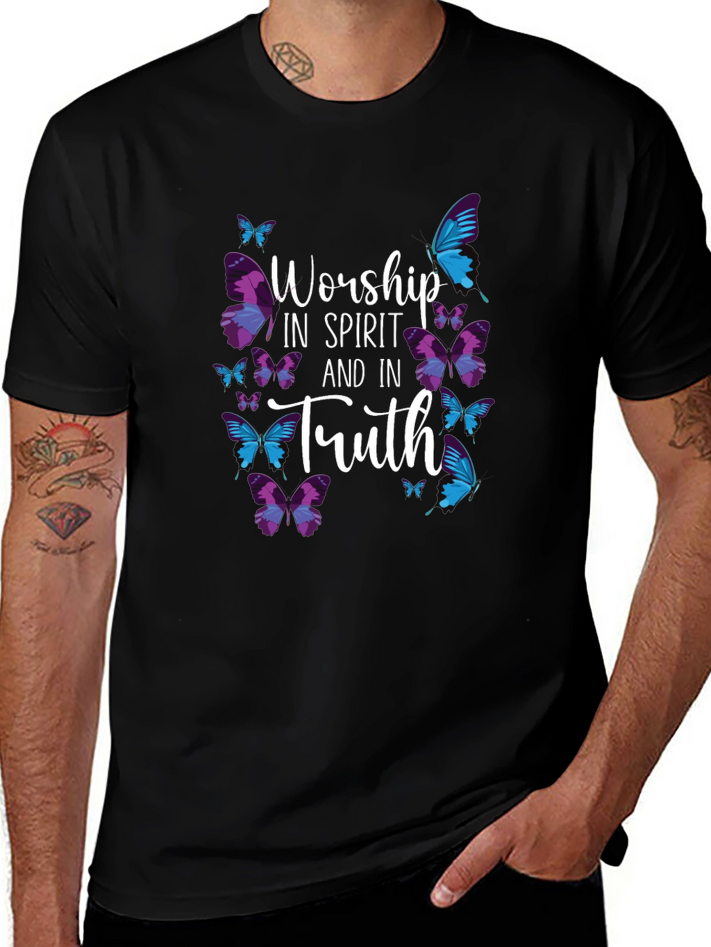 Worship in Spirit and Truth Butterfly T-Shirt