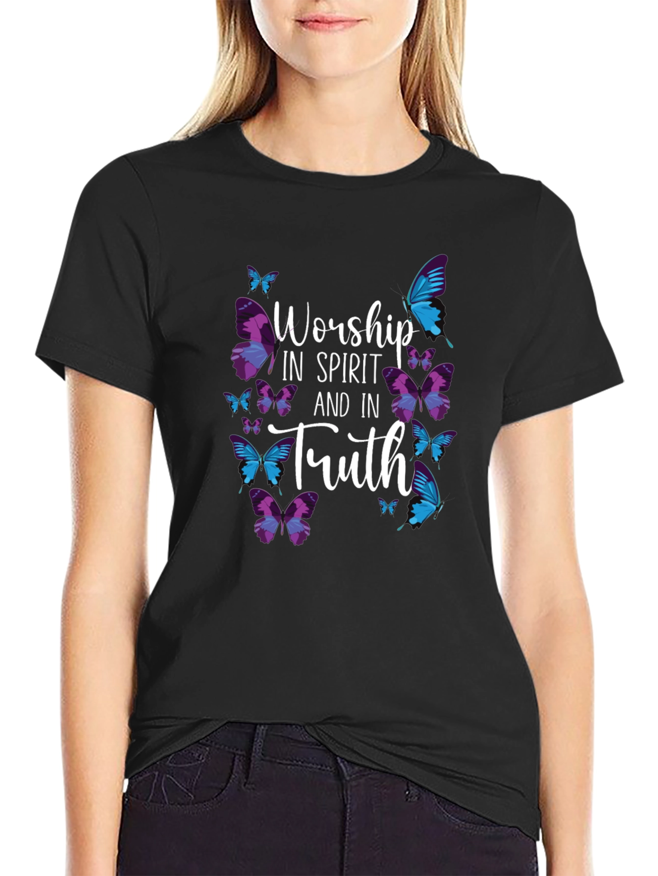 Worship in Spirit and Truth Butterfly T-Shirt