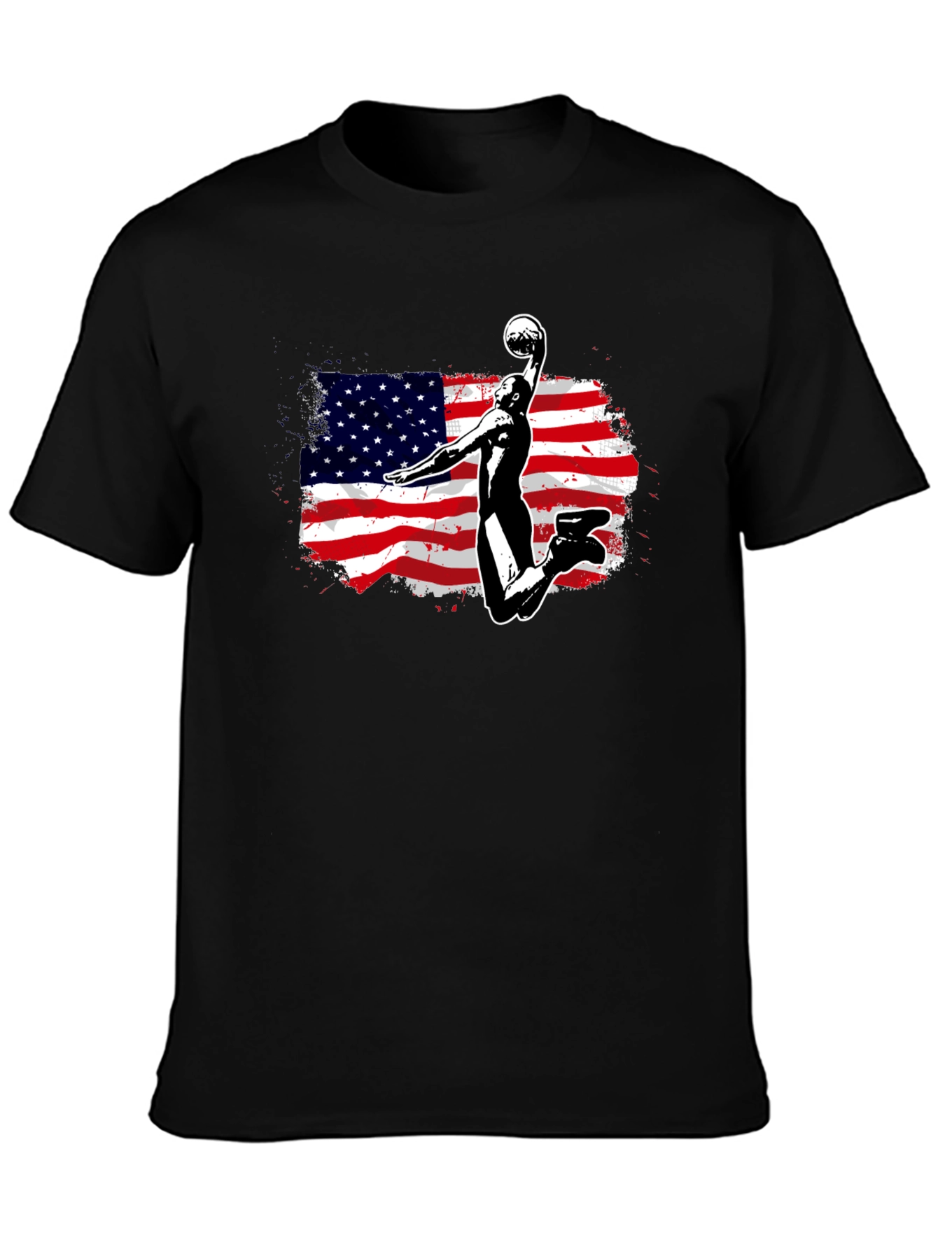USA Flag Dunk Black T-Shirt