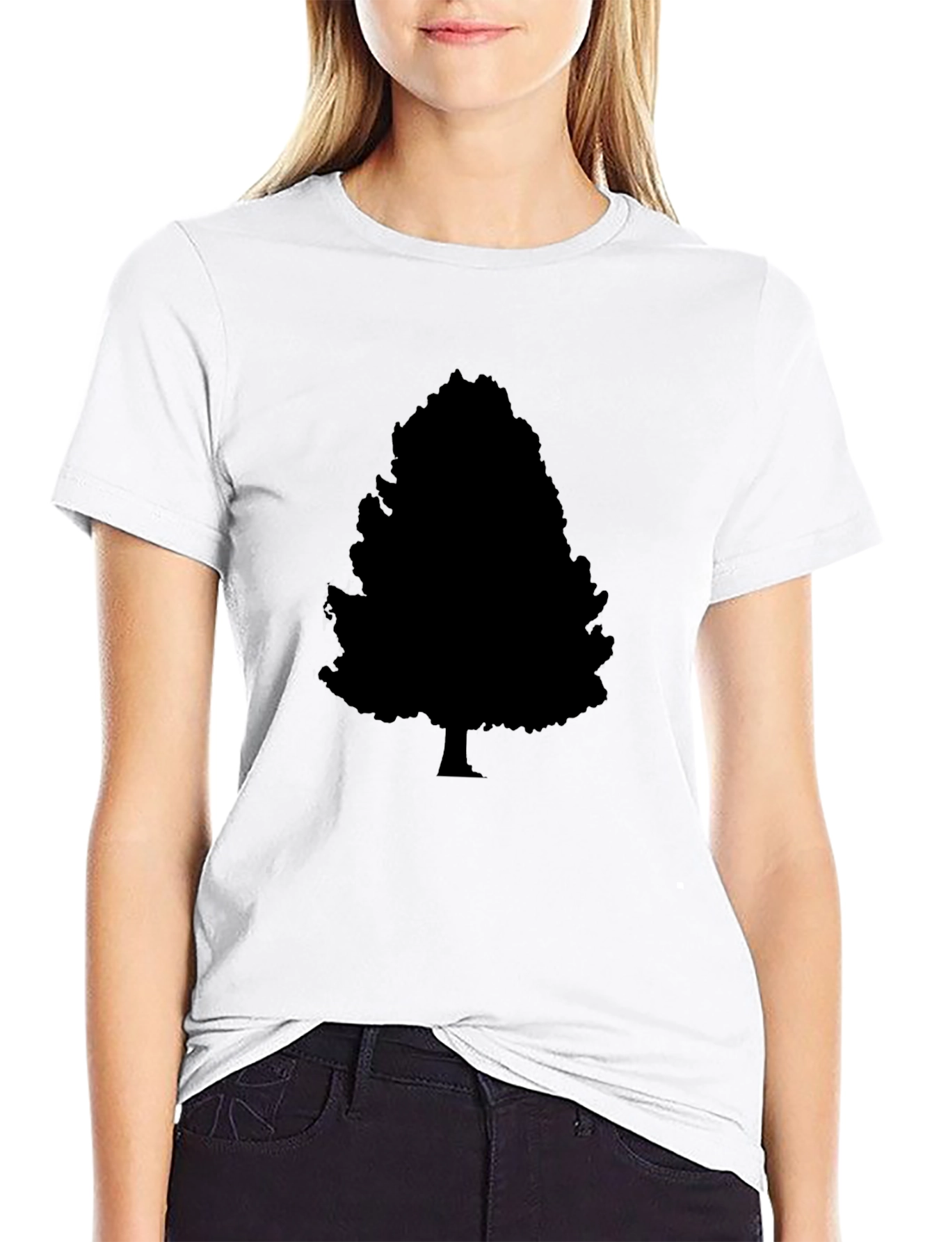 Black Tree Silhouette Graphic T-Shirt