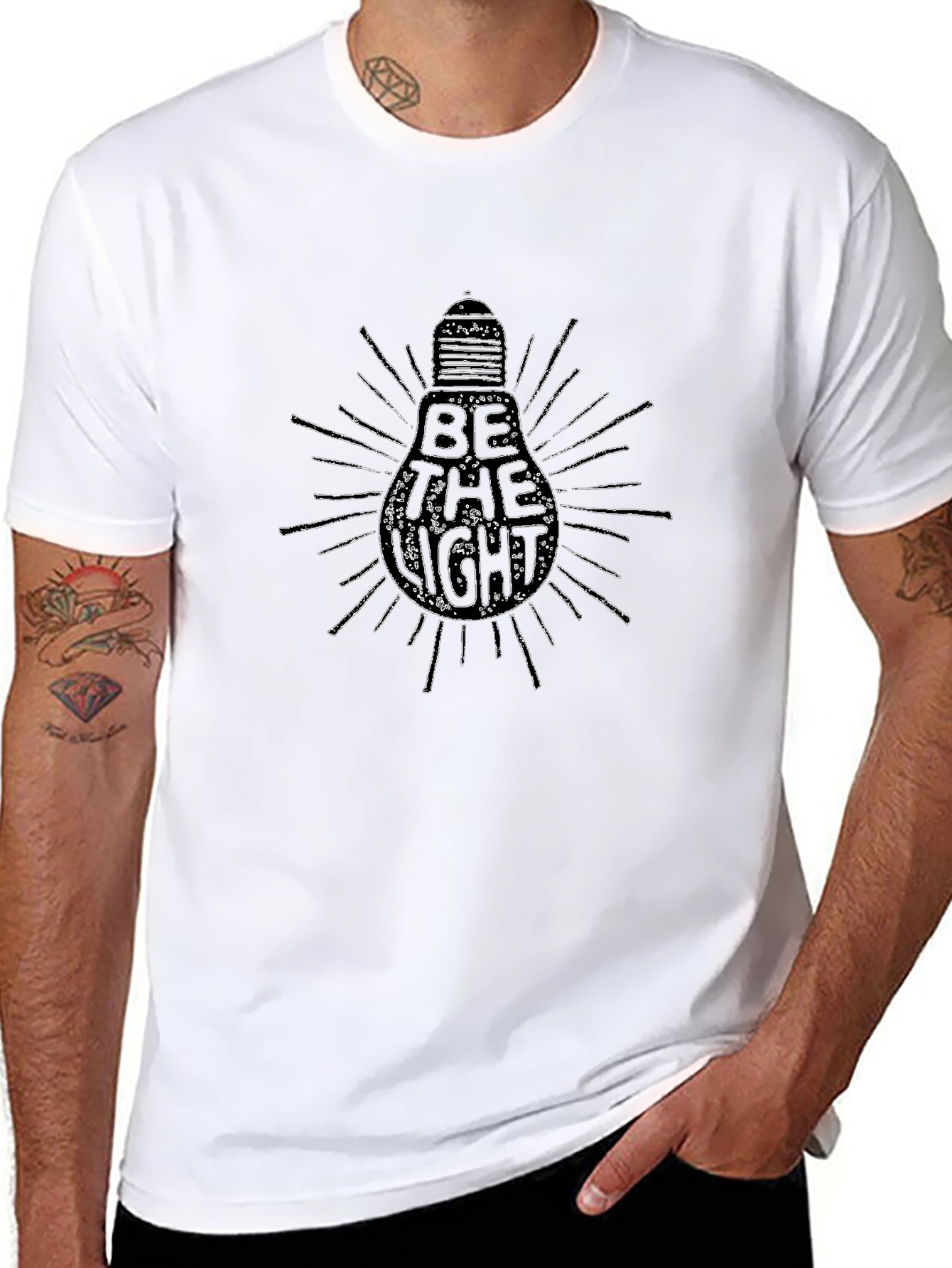 Be The Light Graphic T-Shirt - Black Cotton Tee