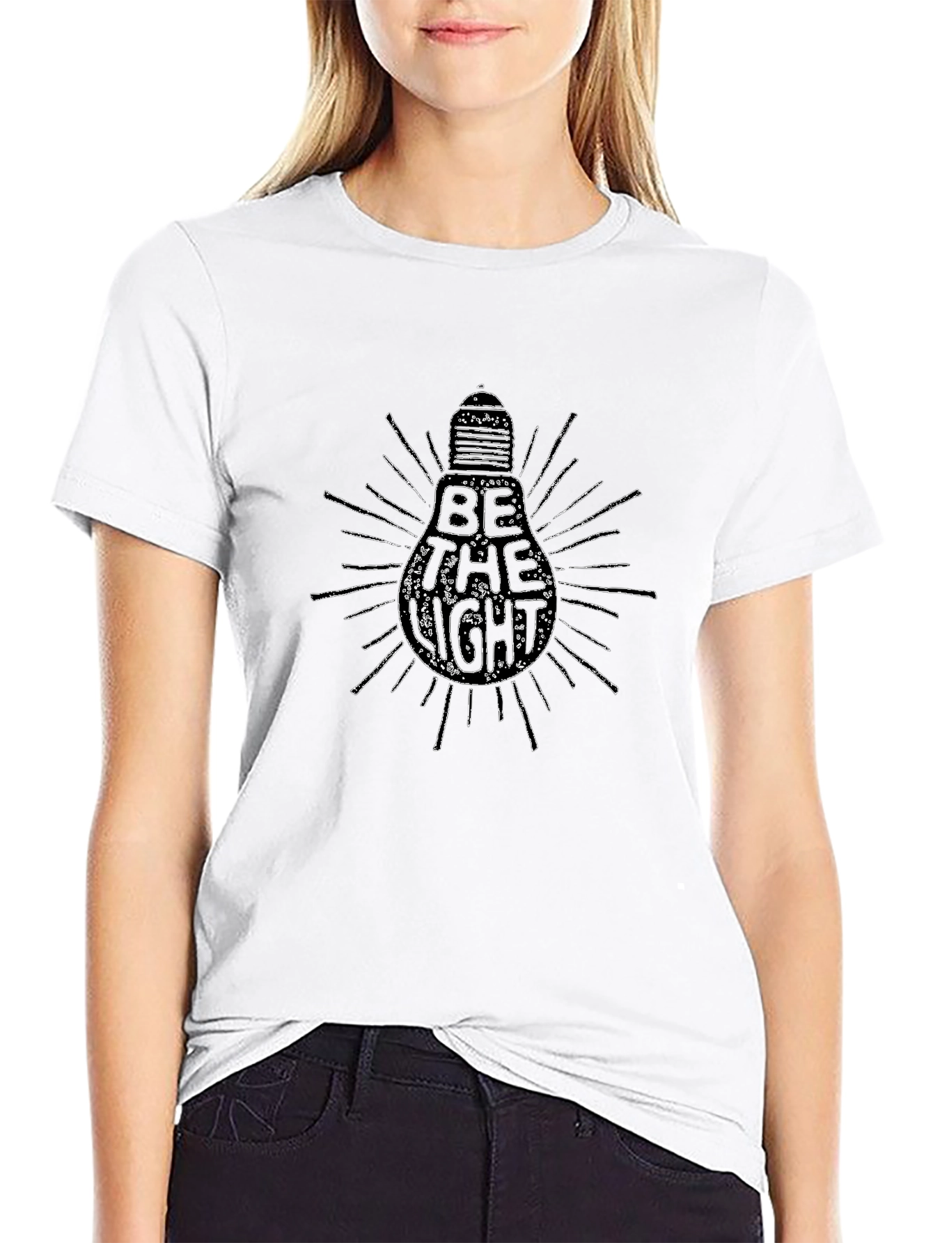 Be The Light Graphic T-Shirt - Black Cotton Tee