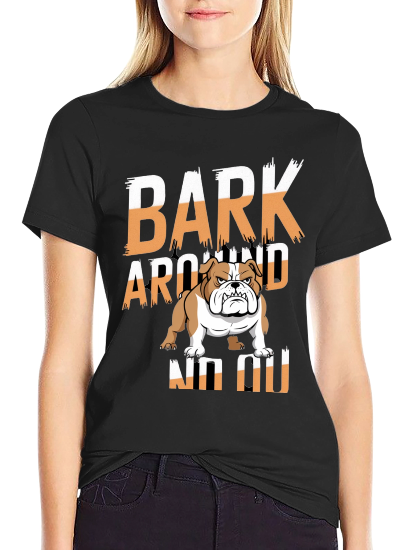 Bark Around NO NO Bulldog Graphic T-Shirt