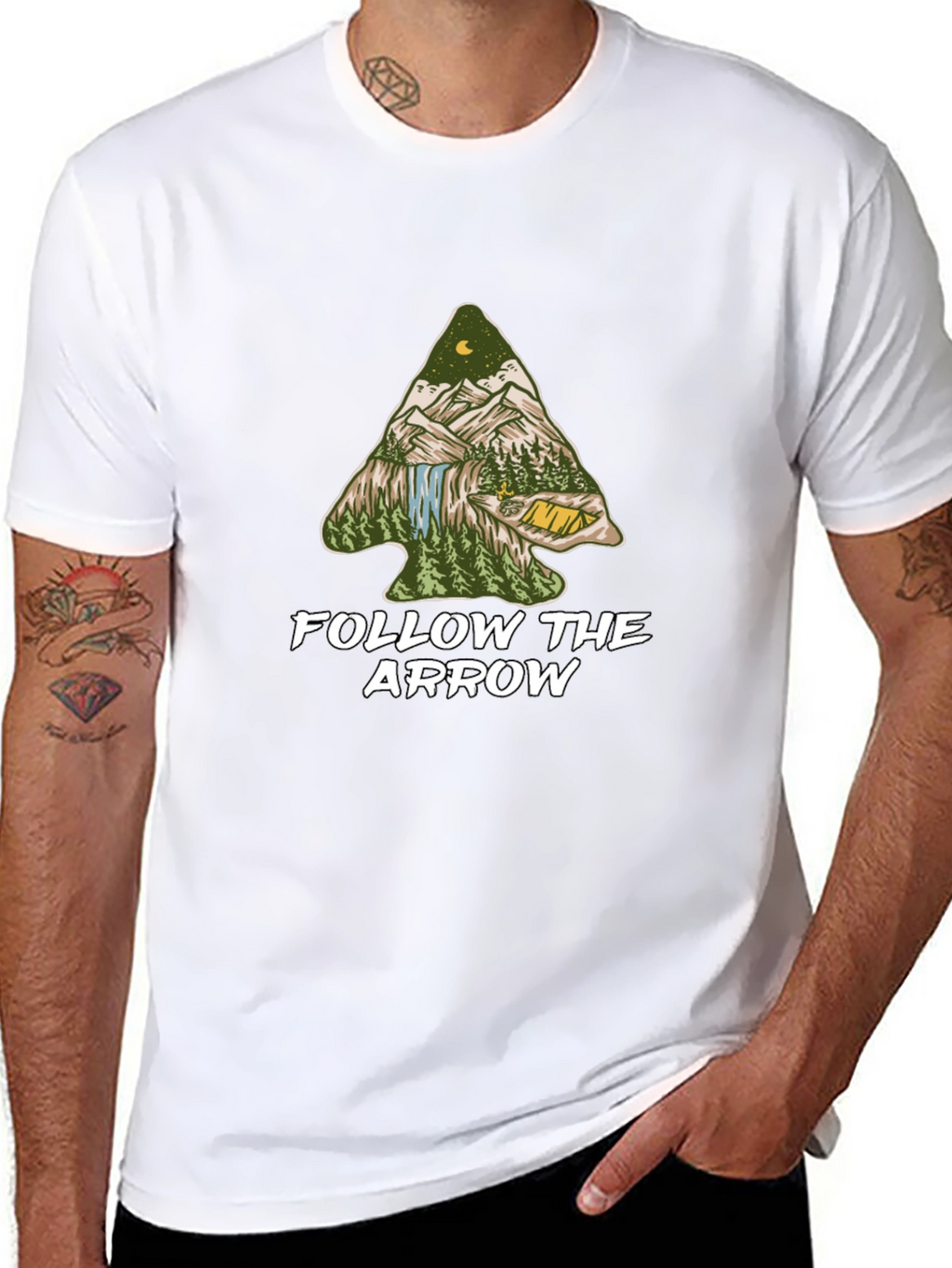 Follow the Arrow Camping Graphic Tee