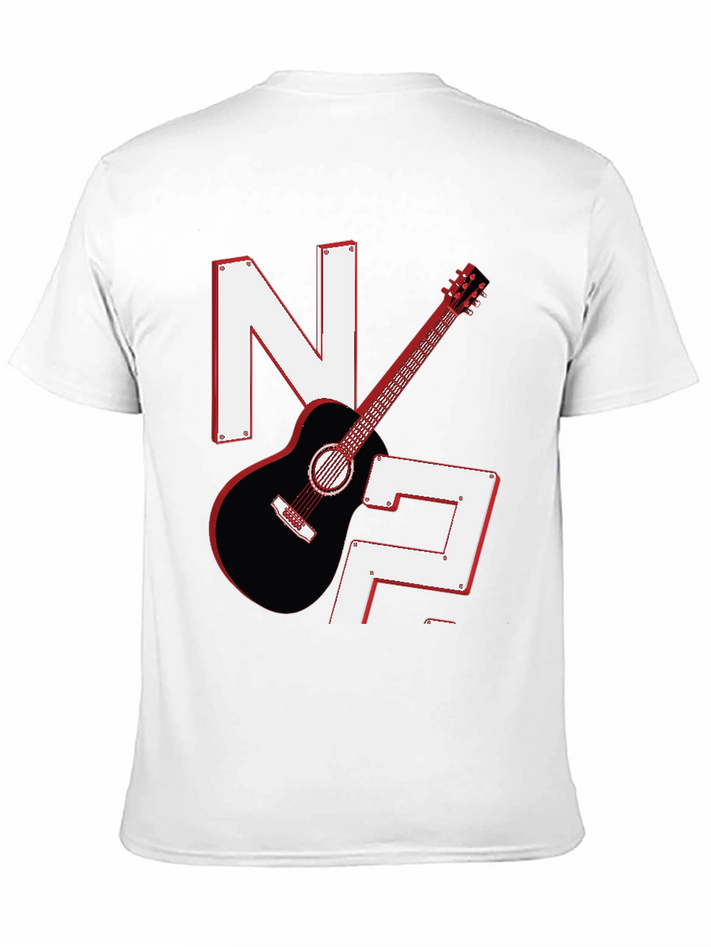 Guitar & Letters Graphic Tee - Stylish Musician Shirt