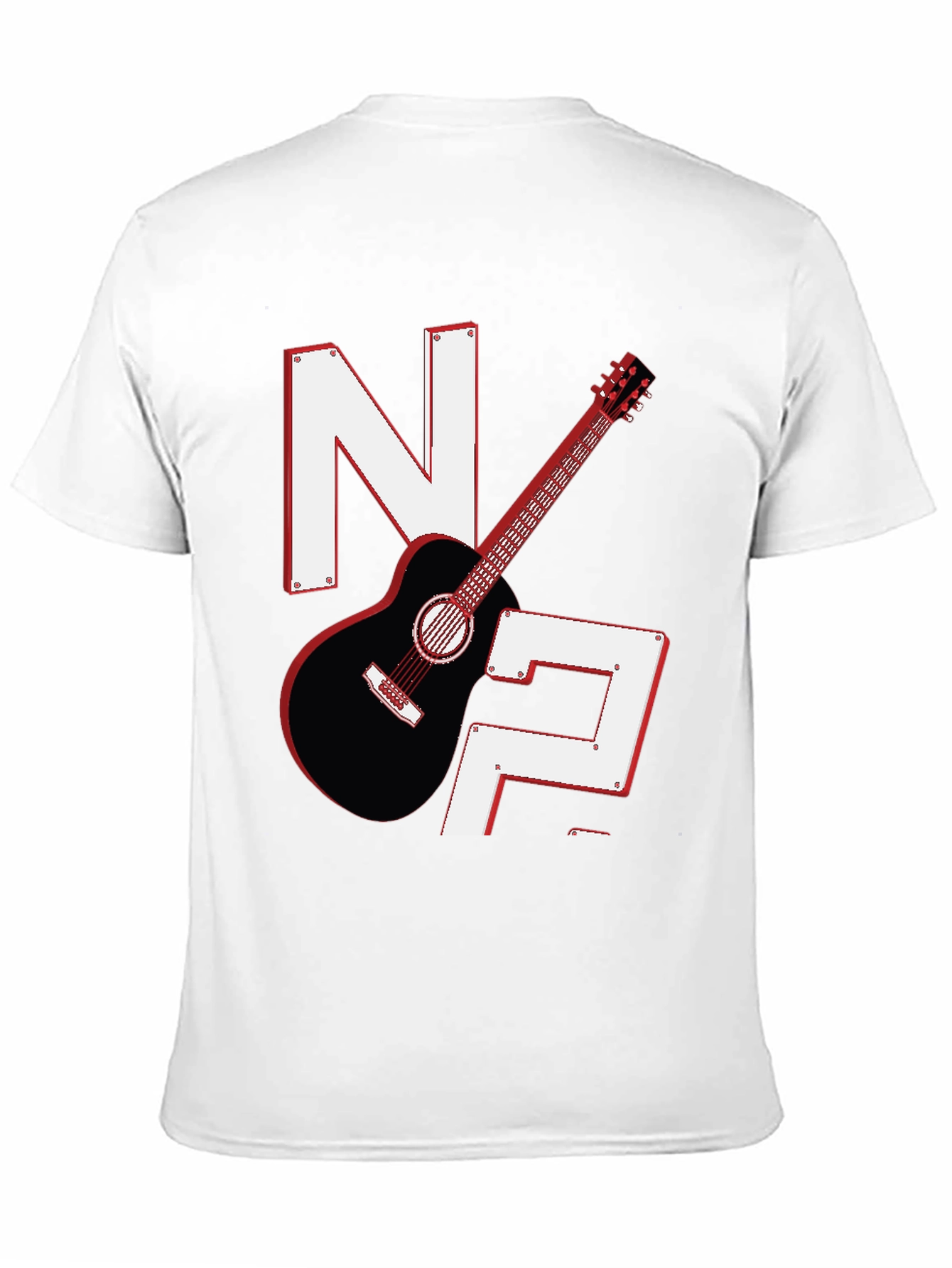Guitar & Letters Graphic Tee - Stylish Musician Shirt