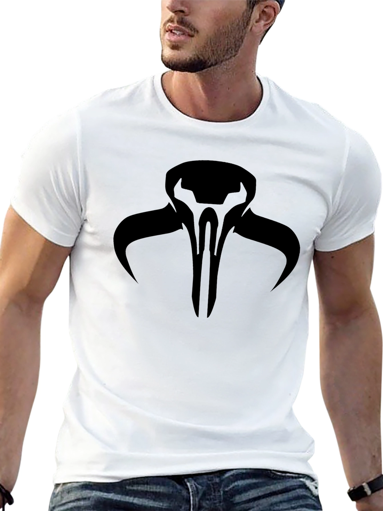 Black Mandalorian Symbol Graphic T-Shirt