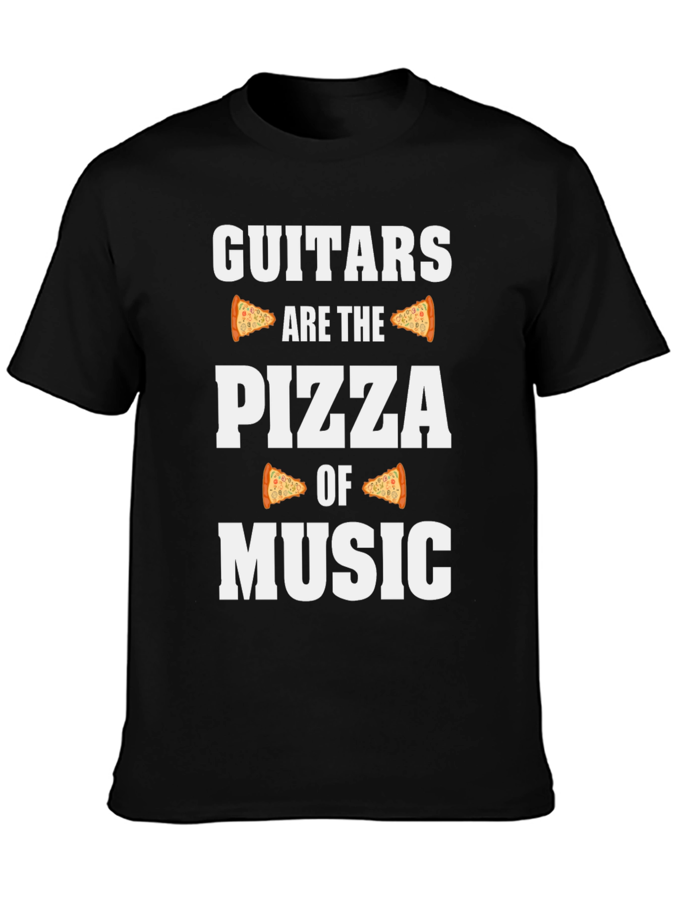 Guitars are the Pizza of Music Black Graphic Tee