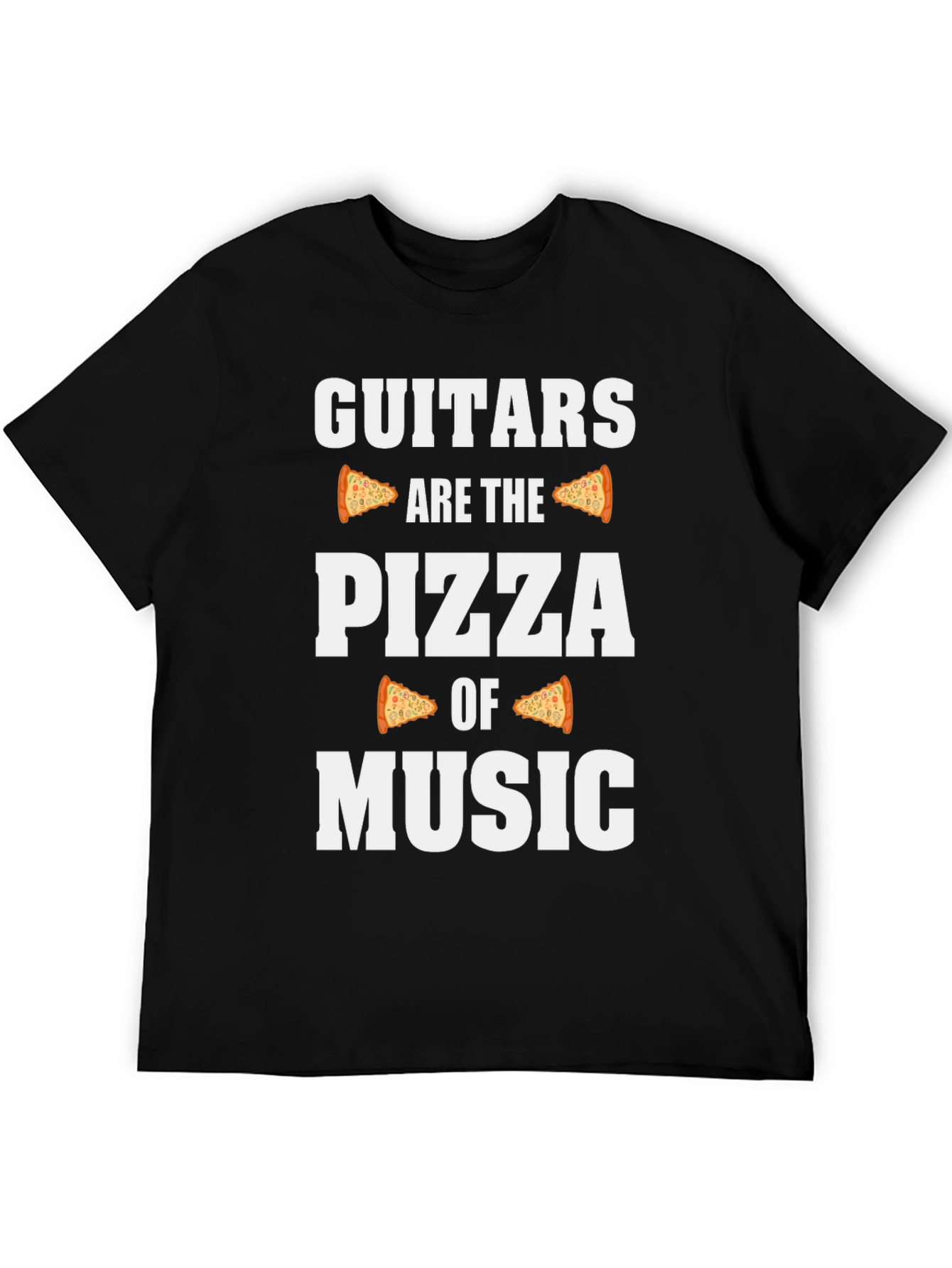 Guitars are the Pizza of Music Black Graphic Tee